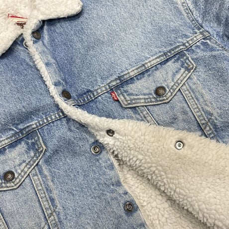 LAST OF STORE VINTAGE LEVI'S DENIM BOA SHERPA JACKET LARGE 1429