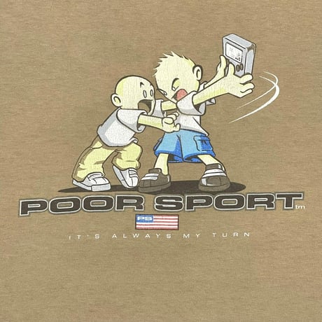 OLD & VINTAGE POLO SPORT PARODY POOR SPORT IT'S ALWAYS MY TURN TAN ALSTYLE XL 8300