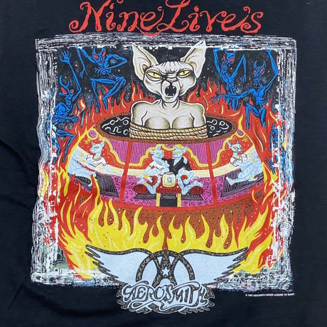 AERO SMITH NINE LIVES WORLD TOUR TEE 1997 Murina LARGE 6299