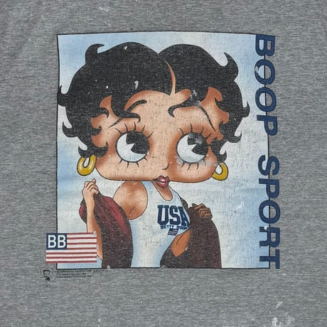BETTY BOOP BOOP SPORT POLO PARODY GREY TEEJAYS LARGE 5561
