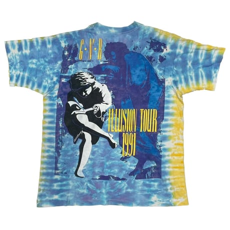 GUNS N' ROSES 1991  ILLUSION TOUR TIE DYE FITS XL 8777