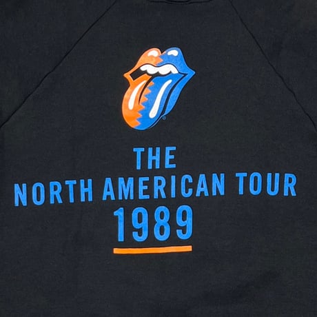 ROLLING STONES THE NORTH AMERICAN TOUR 1989 CREWNECK SWEAT FRUIT OF THE LOOM LARGE 2906