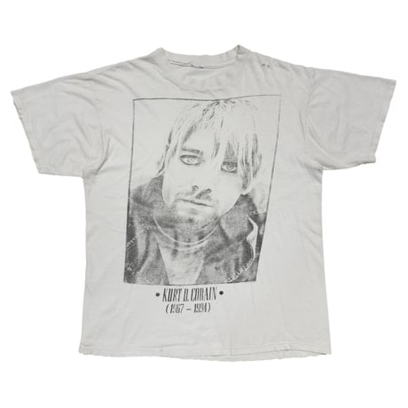NIRVANA KURT COBAIN 1994 MEMORIAL MONOCHROME WHITE FITS XL 5196