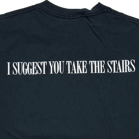 DISNEY VINTAGE MICKEY MOUSE THE TWILIGHT ZONE I SUGGEST YOU TAKE THE STAIRS BLACK FITS LARGE 5940