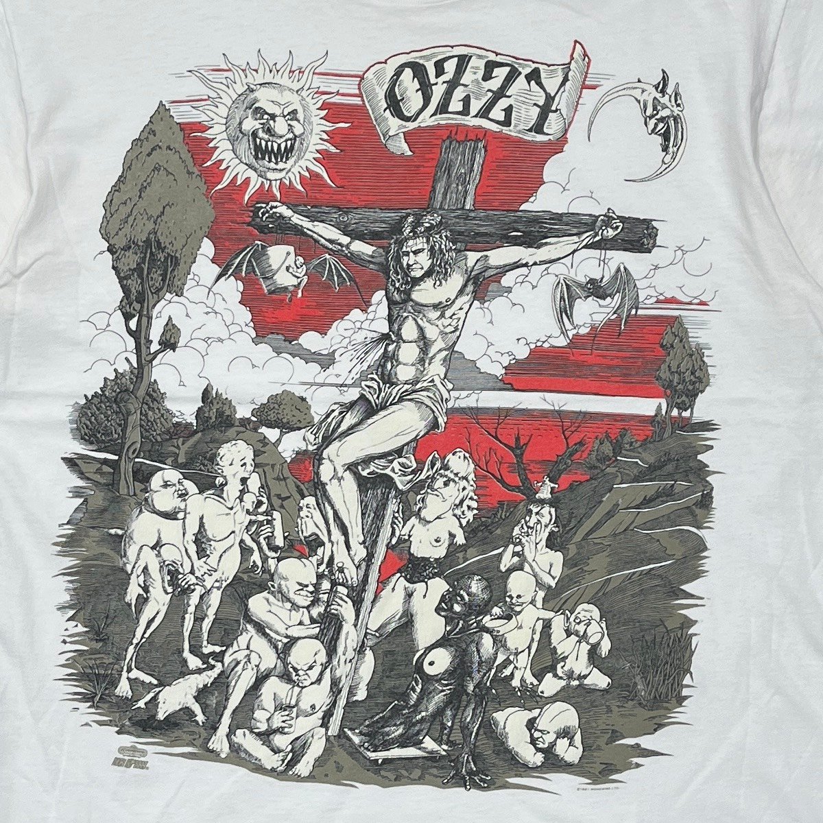 OZZY OZBOURNE JESUS OZZY WHITE HANES XL 5516 |