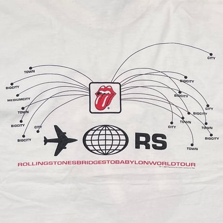 ROLLING STONES 1997 BRIDGE TO BABYLON AIR PLANE WHITE ANVIL LARGE 0623