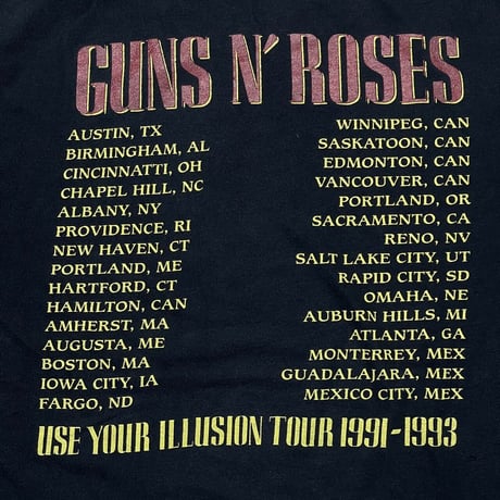 GUNS N' ROSES BAD APPLES USE YOUR ILLUSION TOUR 91-93 BROCKUM XL 5916
