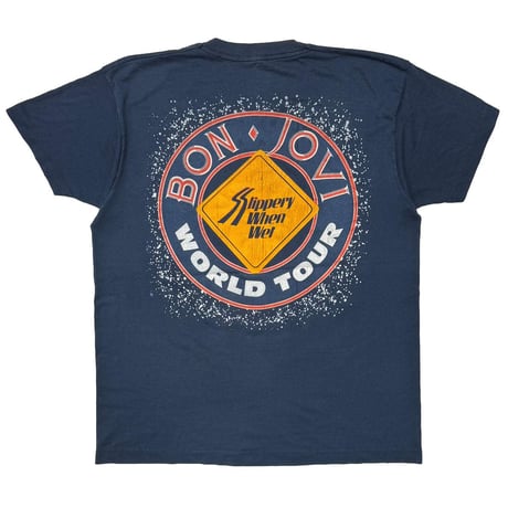 BON JOVI TOUR 87 SLIPPERY WHEN WET NAVY FITS LARGE 4187