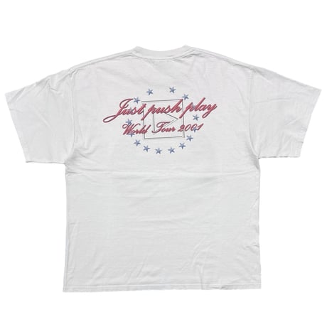 AEROSMITH 2001 AERO FORCE ONE JUST PUSH PLAY WORLD TOUR WHITE M&O XL 7658