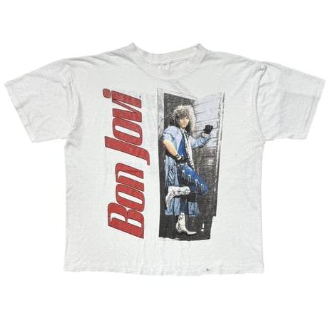 BON JOVI TOUR OF THE WORLD SLIPPERY WHEN WET WHITE FITS XL 4184