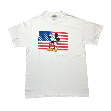 DISNEY VINTAGE 90S AMERICAN FLAG CLASSIC MICKEY TEE LARGE 1363