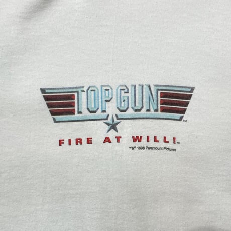 TOP GUN FIRE AT WILL! 1996 VIDEO GAME PROMO WHITE ONEITA XXL 9089