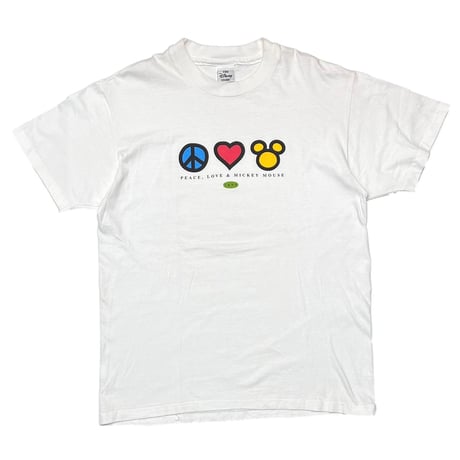 DISNEY VINTAGE LOGOS PEACE, LOVE & MICKEY MOUSE WHITE LARGE 4150