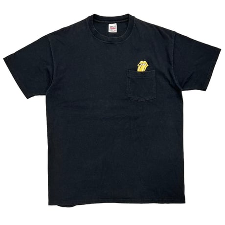 THE ROLLING STONES GOLD RIP & TONGUE EMBROIDERY POCKET TEE ANVIL XL 6561