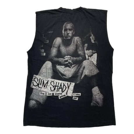 EMINEM SLIM SHADY DOUBLESIDE BOOTLEG SLEEVELESS TEE FITS LARGE 6966