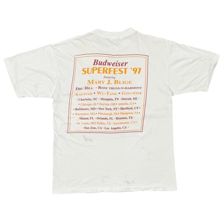 Budweiser SUPER FEST '97 MUSIC FESTIVAL BOOTLEG WHITE XL 9477