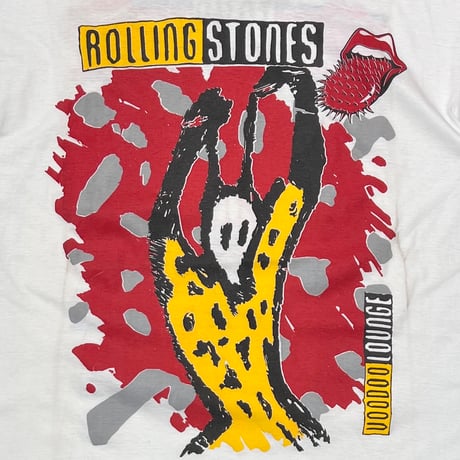 ROLLING STONES VOODOO LOUNGE TOUR 1995 FRONT SMALL SPIKE TONGUE WHITE LARGE 1545