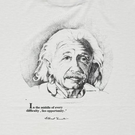 ALBERT EINSTEIN IN THE MIDDLE OF EVERY DIFFICULTY LIES OPPORTUNITY WHITE HANES XL 8255