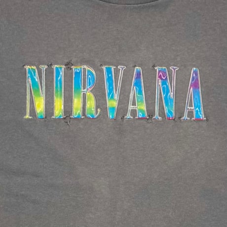 NIRVANA NEON LOGO CHARCOAL WILD OATS LARGE 8569