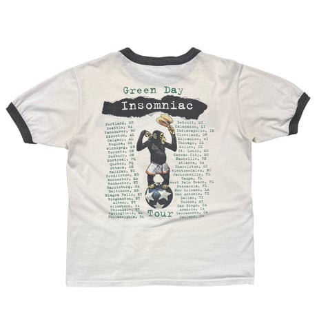 GREEN DAY INSOMANIAC TOUR 1995 RINGER WHITE LARGE 6553