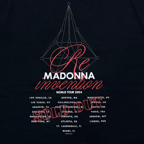 MADONNA RE INVENTION WORLD TOUR 2004 BLACK FRUIT OF THE LOOM LARGE 3830
