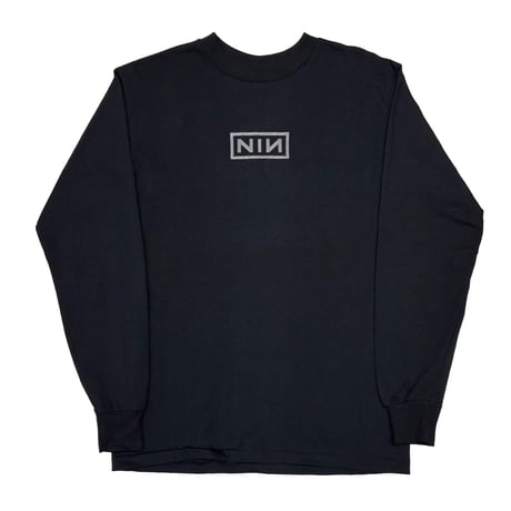 NINE INCH NAILS EMBROIDERY BOX LOGO FRAGILITY TOO FUCKED UP TO CARE ANYMORE LS ALL SPORT MEDIUM 2119