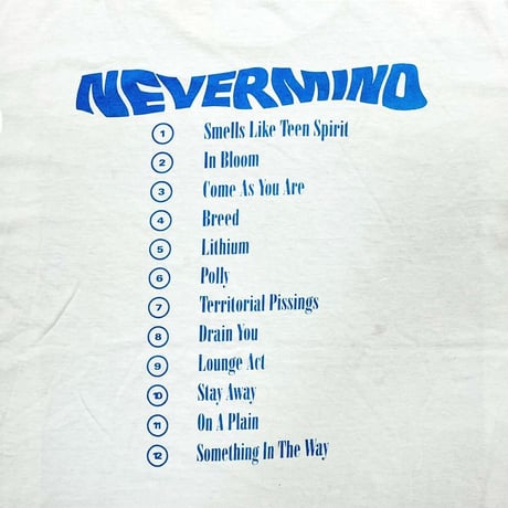 NIRVANA 1992 NEVERMIND WHITE FITS LARGE 8425