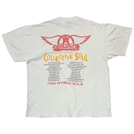 AEROSMITH 1994 WORLD TOUR ROCKS AMERICA WHITE ONEITA XL 4150