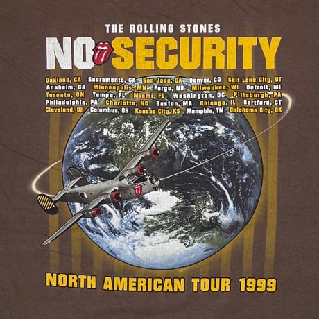 ROLLING STONES NO SECURITY 1999 TOUR PADLOCK LIP & TONGUE BROWN MURINA LARGE 4735
