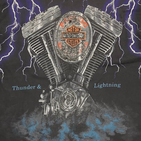 HARLEY DAVIDSON THUNDER & LIGHTNING OVP BLACK HANES XL 4722