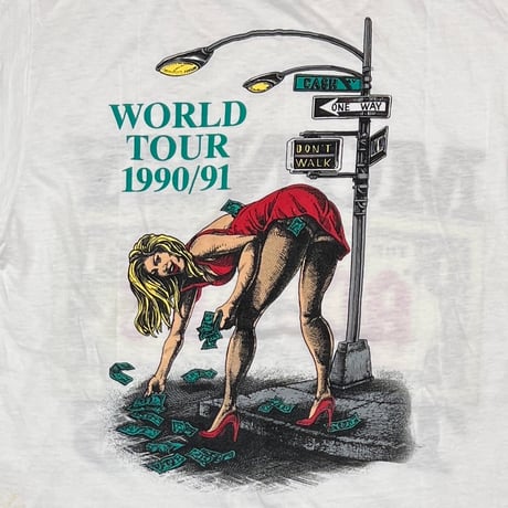 AC/DC 1990 MONEY TALKS WORLD TOUR 1990/91 WHITE BROCKUM LARGE 7266