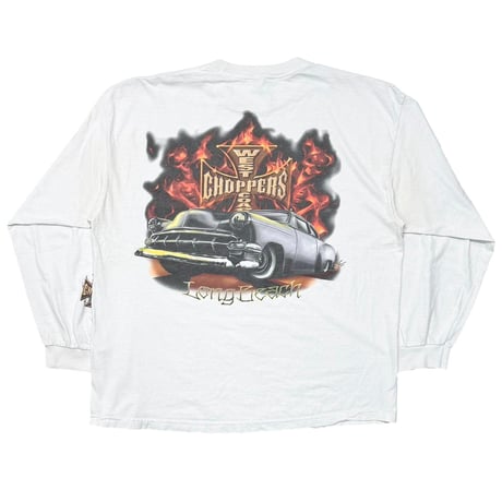 WEST COAST CHOPPERS	FLAMING IRON CROSS BACK CAR LS WHITE FITS XL 0535