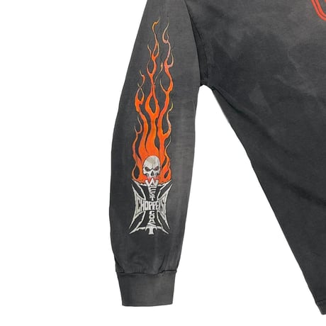 WEST COAST CHOPPERS RED FLAME SKULL IRON CROSS LS FITS LARGE 3992