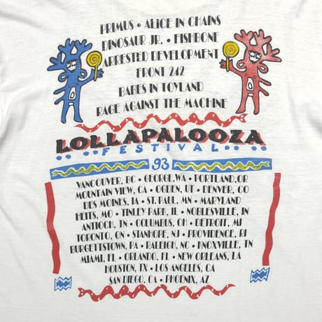 LOLLAPALOOZA ALICE IN CHAINS DIRT 1993 WHITE XL 8846
