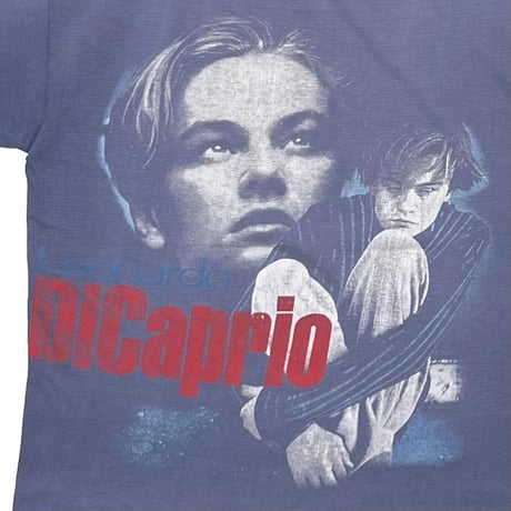 LEONARDO DICAPRIO BOOTLEG MULTI FACE PRINT FADED BLUE FITS LARGE 2032