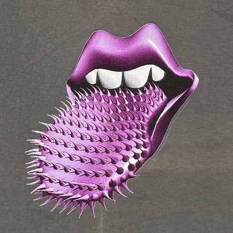 ROLLING STONES PURPLE LIP & SPIKE TONGUE VOODOO LOUNGE CHARCOAL 2881