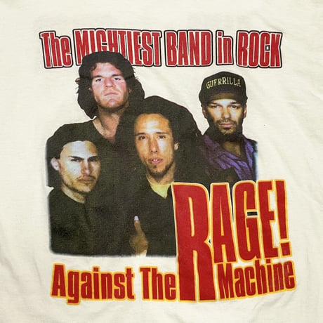 THE RAGE AGAINST THE MACHINE GANG STARR 1999 LS TEE WHITE FUIRT OF THE LOOM XL 7525