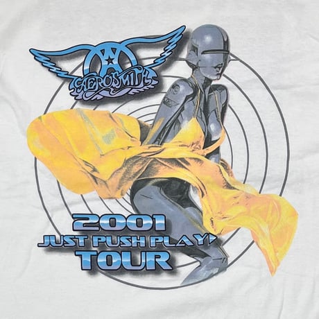 AEROSMITH SORAYAMA 2001 JUST PUSH PLAY TOUR BOOTLEG WHITE XL 9630