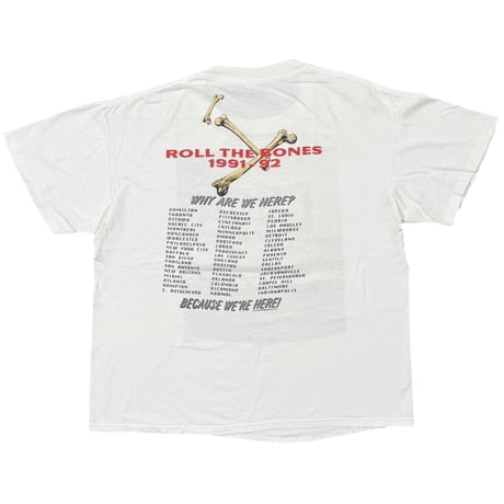 RUSH 1991 ROLL THE BONES WHITE FITS XL 0630