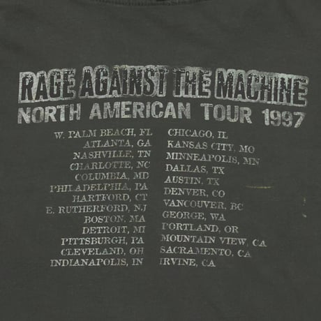 RAGE AGAINST THE MACHINE NORTH AMERICAN TOUR 1997 GIANT FITS LARGE 7261
