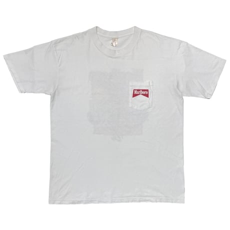 Marlboro WILD HORSE WOODBLOCK PRINT POCKET TEE WHITE FITS XL 9973