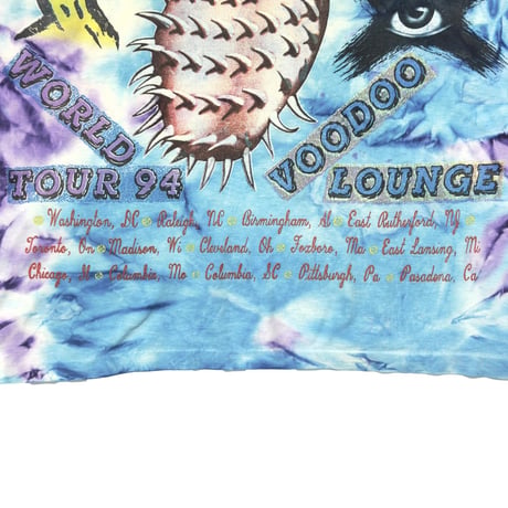 THE ROLLING STONES VOODOO LOUNGE BACK SPIKE TONGUE TIE DYE FITS XL 6129