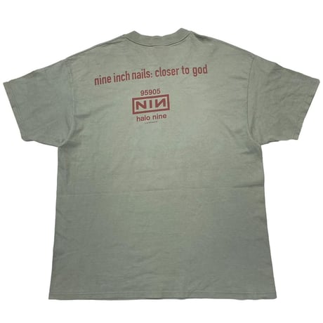 NINE INCH NAILS  1994 HALO TEE SAGE GREEN HANES XL 4942