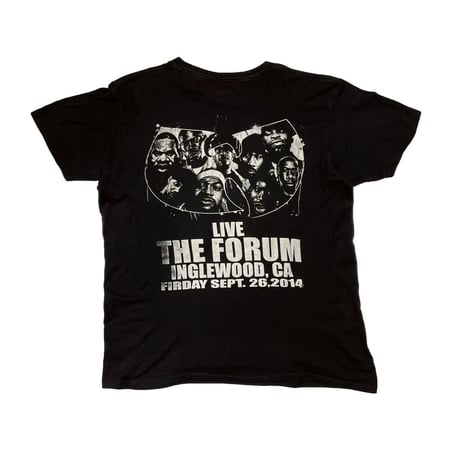 WU-TANG CLAN LIVE THE FORUM DOUBLE SIDE TEE BLACK FIT LIKE LARGE 7339