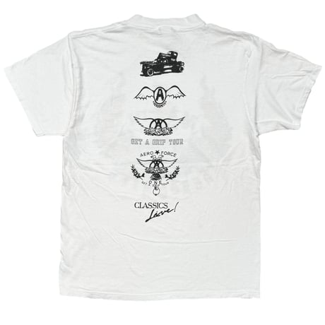 AEROSMITH 1994 MAMA KIN MA KIN WHITE GIANT BY TULTEX LARGE 4334