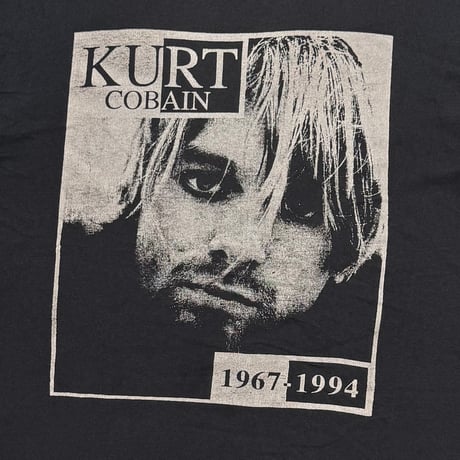 NIRVANA KURT COBAIN 1967-1994 MEMORIAL FACE BOOTLEG BLACK SCREEN STARS XL 0015