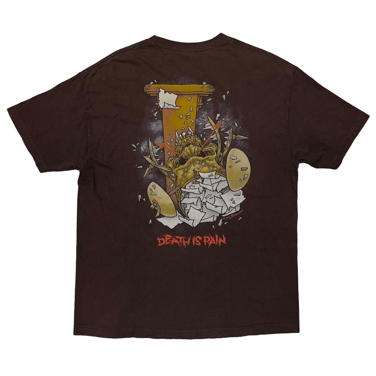 2004年 LICA PUSHEAD DEATH IS PAIN　XL METALLICA PUSHEAD 2004 DEATH IS PAIN BROWN ALST
