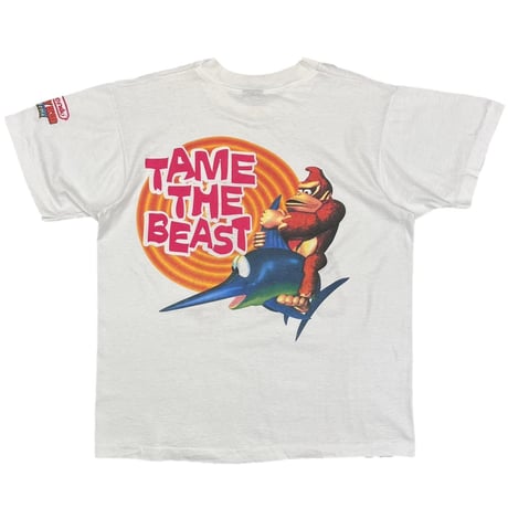 Nintendo DONKEY KONG COUNTRY TAME THE BEAST VIDEO GAME PROMO WHITE FRUIT OF THE LOOM LARGE 7565
