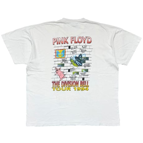 PINK FLOYD THE DIVISION BELL TOUR 1994 BOOTLEG WHITE FRUIT OF THE LOOM XXL 3479