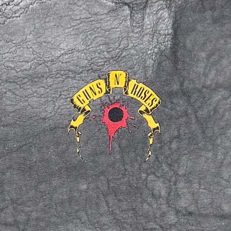 GUNS N' ROSES 1991 GUN SHOT GARMENT DYE CHARCOAL CRYSTAL RAIN XL 3346